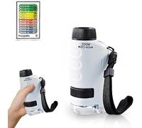 Microscope Portable pour Enfant 2026 - MiniScope de Poche 60x à 120x, Jouet Scientifique Éducatif pour Petits Scientifiques et Expériences, (Blanc)