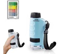 Microscope Portable pour Enfant 2026 - MiniScope de Poche 60x à 120x, Jouet Scientifique Éducatif pour Petits Scientifiques et Expériences, (Bleu)