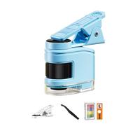 Microscope portable pour enfants avec niveaux de grossissement 10x, 30x, 60x et clip de téléphone pour observer le grossissement