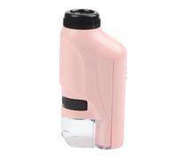 Microscope portable pour étudiants 60 x 120 x Mise au point réglable avec oculaire souple pour observation des insectes et des plantes (rose)