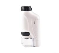 Microscope portable pour étudiants 60 x 120 x Mise au point réglable avec oculaire souple pour observation des insectes et des plantes Gadget(blanc)