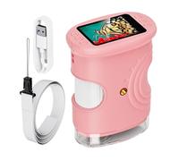 Microscope Portable pour, Jouet Scientifique Rechargeable 1000X - Microscope numérique Portable avec écran de 5 cm | Idéal pour l'école de Laboratoire Nature garçons et Filles