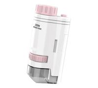 Microscope portatif for Enfants 80-200X, Mini Microscope, 12 Lames d'échantillons, d'extérieur for, équipement Scientifique for(Pink)