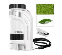 Microscope pour,50x-300x Kit Scientifique Éducatif Et Compact - Microscope Portable À Main De Poche - pour Garçons, Filles, Nouvel an, Anniversaire, Salle De Classe Et Noël