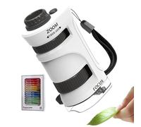 Microscope pour avec Zoom 60-80X et 12 Lames | Jouet éducatif d'expériences pour Salle de Classe, randonnée, préscolaire, Maison, extérieur, Camping et école