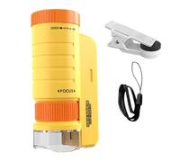 Microscope pour Clip pour Téléphone | Microscope Portable à Main 60x-120x Exploration En Plein Air, Expérience Scientifique, Observation De La Nature, Jaune