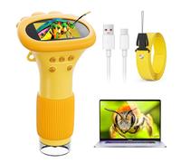 Microscope pour Enfants, Ahalfcit Microscope Numérique avec écran 2 Pouces - 1000X Microscope, Jouet éducatif Scientifique Cadeau pour Les Enfants de 3 à 12 Ans-Orange