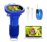 Microscope pour Enfants, Ahalfcit Microscope Numérique avec écran 2 Pouces - 1000X Microscope, Jouet éducatif Scientifique Cadeau pour Les Enfants de 3 à 12 Ans-Bleu