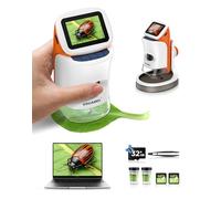 Microscope pour Enfants avec Pied: Microscopes Numériques Main 100-1000x: Écran LCD 4K 2,0 Pouces USB Portable Microscope de Poche, avec Kits Scientifiques, 15 Diapositives, Carte Mémoire 32G