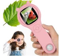 Microscope Pour Enfants,Microscope De Poche 500X Avec Écran Ips 2,0"",Jouet Éducatif Pour La Micro-Monde,Fans De Science,Rosa