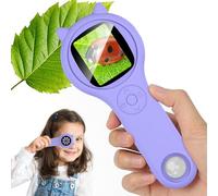 Microscope pour Enfants, Vankarr Microscope de Poche 500X avec écran IPS 2,0", Jouet éducatif pour la Micro-Monde, Fans de Science, Anniversaire, Noël, Violet