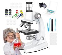 Microscope pour,Expérience d'apprentissage avec Lames Préparées | Coffret de Microscope pour Débutants,pour Scolaire Laboratoire Salle de Classe Garçons Filles Étudiants Scientifiques