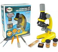 Microscope pour le scientifique, kit d'apprentissage, jaune, 100x, 400x, 1200x