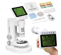 Microscope pour , microscope de poche,Microscopes numériques avec grossissement jusqu'à 1000x au format de poche - Microscope à main pliable de 3,5 pouces avec écran et carte de stockage 32G