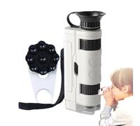 Microscope pour , microscope de poche pour - Microscope à grossissement 100x - Jeu d'apprentissage précoce interactif, Discovery Scope, Explorez le plein air sans effort avec ce