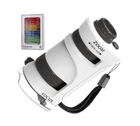 Microscope pour - Microscope Enfant avec Zoom 60-80X Et 12 Lames - Jouet Scientifique Portable - pour École Maternelle École Salle De Classe Randonnée Maison Plein Air Camping Apprentissage