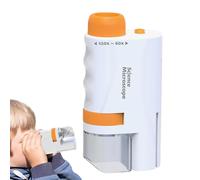 Microscope pour - Microscope portable de poche 60x - 120x - Avec lumière LED haute définition - Kit de science ducationnelle - Expériences scientifiques Proj