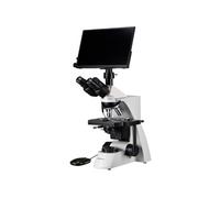Bresser Microscope à lumière transmise avec caméra MicroCam Mini Full HD HDMI et écran 13,3" - objectifs planachromatiques, éclairage de Köhler