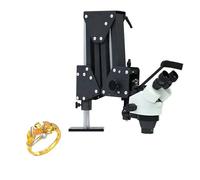 Microscope stéréo avec éclairage LED, grossissement réglable 7X-45X, distance de travail de 160 mm pour gemmologues et évaluation de bijoux