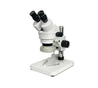 Microscope stéréo binoculaire à zoom professionnel avec éclairage annulaire LED à 56 ampoules et support sur colonne, for laboratoire