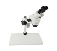 Microscope Stéréo Binoculaire Industriel, Zoom Continu 7-45X, avec Support Métallique De Grande Taille, Comprend Un Objectif 0,5X, Éclairage Annulaire LED Clair Et PréCis