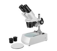 Microscope stéréo, microscope binoculaire, WF10x et WF20x, grossissement 10X-80x, source de lumière LED supérieure et inférieure, support pilier, alimentation 120 V et batterie au lithium