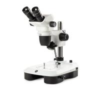 Microscope stéréo zoom Euromex NZ.1702-M, 6.5-55x, Colonne, Lumière incidente et transmise, bino, Miroirs pour fond noir, Embryologie
