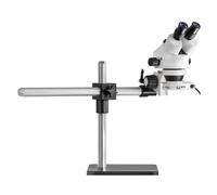 Microscope stéréo zoom Kern OZL 963, trino, 0,7-4,5x, Trépied à bras télescopique, Plaque, Anneau lumineux LED.