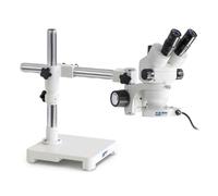 Microscope stéréo zoom Kern OZM 903, trino, 7x-45x, HSWF10x23mm, Trépied, Un bras (430 mm x 385 mm) avec plateau de table, Lampes annulaires LED 4,5 W
