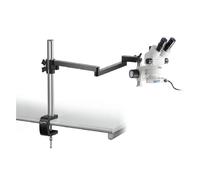 Microscope stéréo zoom Kern OZM 953, trino, 7-45x, HSWF 10x23 mm, Statif industriel, Pince de table, Lampes annulaires LED, 4,5 W