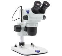 Microscope stéréo zoom Optika SZO-3, binoculaire, 6,7-45x, Statif à colonne, Lumière incidente, Lumière transmise