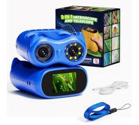 Microscope Télescope 2 en 1 Enfants, Jouet STEM Éducatif Cadeau 5-10 Ans | Du détail rapproché à la vue 10X, photo/vidéo. Kit éducatif idéal pour garçons et filles, jeu scientifique en plein air.