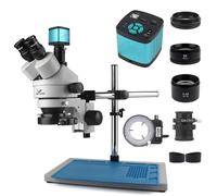 Microscope trinoculaire 3,5-90x avec zoom simultané 1080p 2K 48MP 55MP HDMI USB Caméra vidéo 1X 0.5X 2X Objectif (D15x1.5mm)