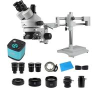 Microscope trinoculaire à double boom - 4K 2K 3.5X-90X HDMI USB pour outils de réparation de téléphone (carré 7 x 7 x 1,0 mm)