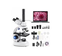 Microscope Trinoculaire Professionnel Kit de Microscope Composé avec Grossissement 40-5000X Corps en Alliage d'Aluminium