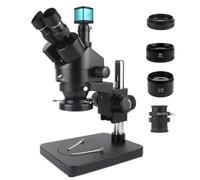 Microscope trinoculaire stéréo à Zoom simul-focal 3,5 x - 90x, 4K 2K, HDMI, USB, ensemble de caméras, objectif auxiliaire 0,5x2,0x(Square 5x5x0.5mm)