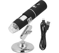 Microscope USB - Microscope numérique WiFi USB - 1000 x avec support en métal - Mini microscope numérique à main avec câble USB - 8 LED - Pour électronique, pièces de monnaie, peau, inspection des