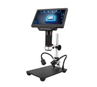 Microscope vidéo à écran LCD 7" 1200X avec carte TF 32 Go télécommande IR réglable support en métal support LED sortie USB HD pour réparation électronique, industrie de bijoux, observation des oiseaux