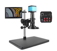 Microscope vidéo Full HD HDMI USB, caméra numérique industrielle, écran LCD 10 pouces, monture C professionnelle for la réparation de téléphones portables(180X)