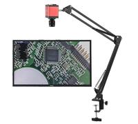 Microscope vidéo Industriel numérique, caméra 1080P 14mp VGA, Grand Objectif visuel à Mise Point Fixe de 35mm, Distance Travail élevée pour la réparation et la Soudure(37CM Full Set)