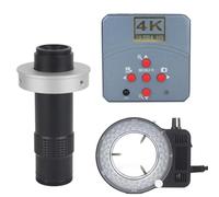 Microscope Vidéo Numérique 4K 60FPS Ultra HD 1080P, Compatible HDMI USB, Sortie De Caméra, Objectif 1/2 "130X À Monture C Netteté Précision des Détails Effort(B NO Stand)