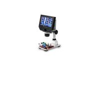 Microscope vidéo numérique avec écran LCD de 4,3 Pouces - Capteur CCD 3,6 MP et grossissement continu 1-600x - Loupe LED Portable pour Inspection QC Industrielle et Support en