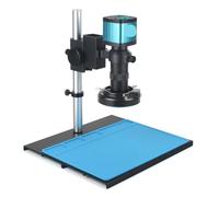 Microscope vidéo numérique électronique USB 48 MP 4K 2K 1080P HDM/I, Zoom 10-130X, Objectif à Monture C, 56 LED, Outils de réparation téléphones Portables(Silver)