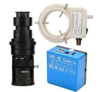 Microscope vidéo numérique industriel, caméra 34mp 4K 2025 P 60FPS HDMI USB 1080 et objectif 200X à monture C avec éclairage annulaire réglable à 56 LED