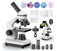 Microscopes 100X-2000X pour Enfants, étudiants, Adultes, microscopes biologiques puissants pour l'école, Le Laboratoire, l'éducation à la Maison, avec Ensemble de Lames de Microscope, Adaptateur de