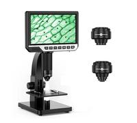 Microscopes, Caméra numérique 2000X 7 IPS 12MP 1080P for Laboratoire Biologique, Double Objectif