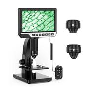 Microscopes, Caméra numérique de Laboratoire 2000x 7 IPS 12MP 1080p, Double Objectif, avec télécommande