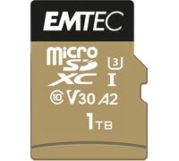 EMTEC microSD 1TB UHS-I U3 Classe Vidéo V30 - A2 - Vitesse de Lecture/Ecriture 100/95MB/s - Gamme SpeedIN Pro - ECMSDM1TXC10SP