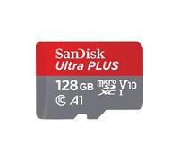 Carte Mémoire SanDisk Ultra Plus MicroSDXC UHS-I 128 Go avec Adaptateur microSD, microSDHC et microSDXC