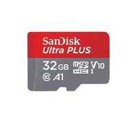 SanDisk Carte mémoire Ultra Plus MicroSDHC UHS-I 32 Go avec adaptateur microSD/microSDHC/microSDXC